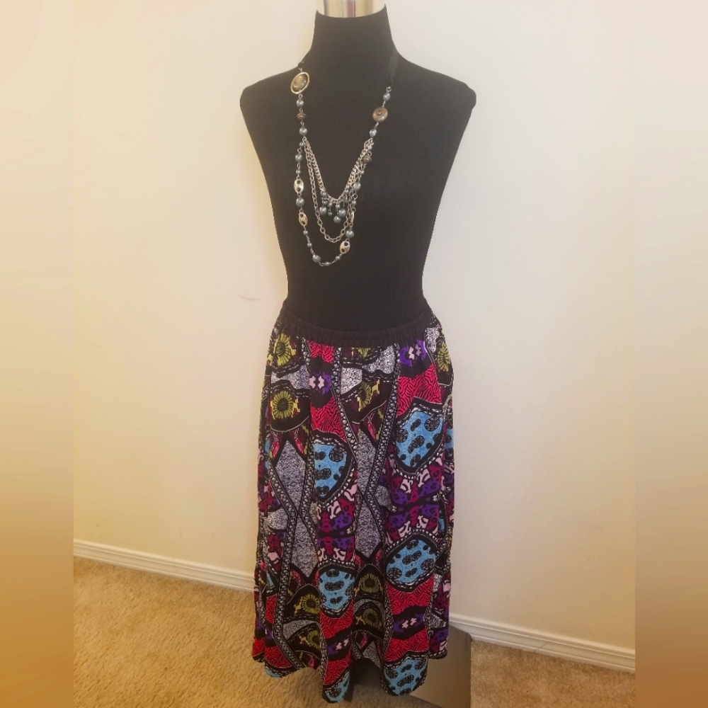 Multi-color maxi skirt